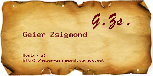Geier Zsigmond névjegykártya